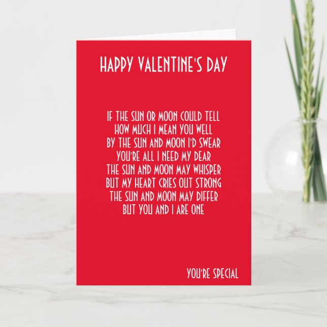 VALENTINE'S DAY POEM HOLIDAY CARD (Front)