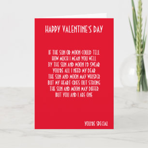 VALENTINE'S DAY POEM HOLIDAY CARD