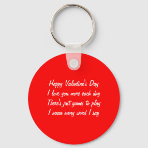 Valentine's day poem key ring