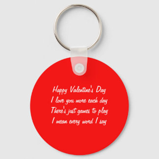 Valentine's day poem key ring