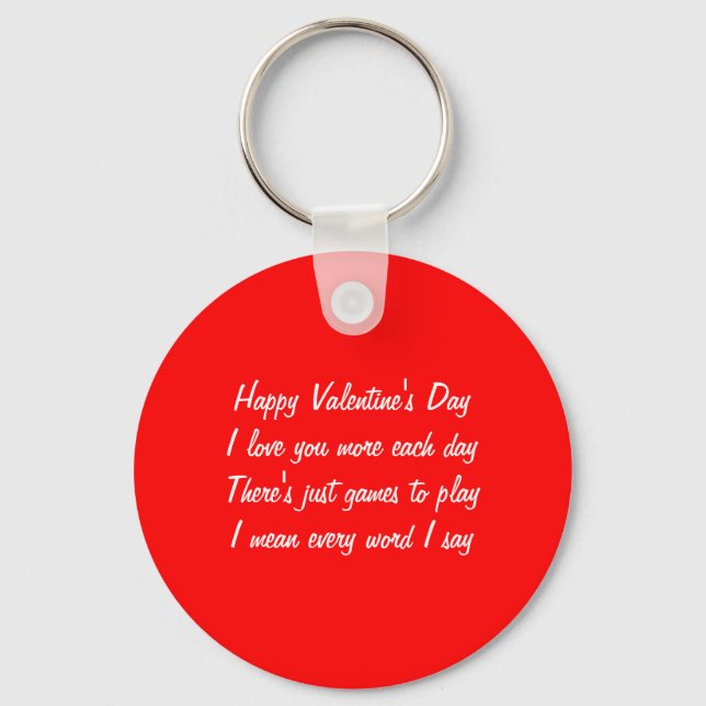 Valentine's day poem key ring (Front)