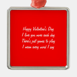Valentine's day poem metal tree decoration