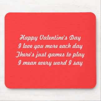 Valentine's day poem mouse pad