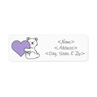 Valentine's Day Polar Bear with Light Purple Heart