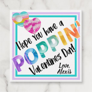 Valentines Day, Poppin, Fidget, Treat tag, Favour Tags