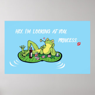 Valentine's Day Poster Love Funny Princess Frog