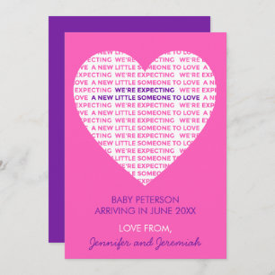 Valentines day pregnancy announcement cute pink