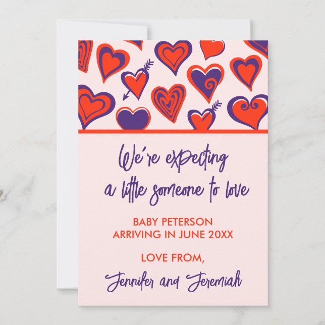 Valentines day pregnancy announcement cute sweet (Front)