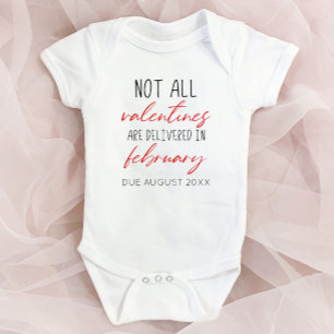 Valentine's Day Pregnancy Announcement Reveal Baby Bodysuit
