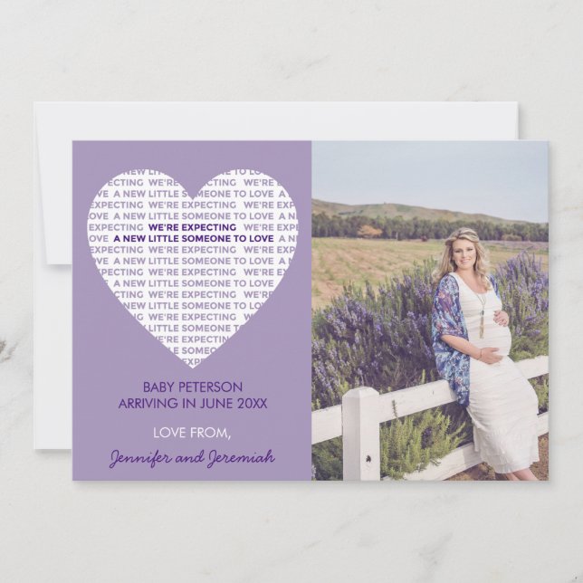 Valentines day pregnancy announcement typography (Front)