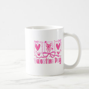 Valentines Day Preppy Hearts Coquette Bow Women Gi Coffee Mug