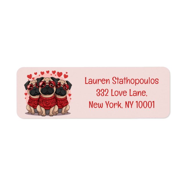 Valentines Day Pug Dogs (Front)