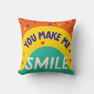 Valentine's Day quote "You make me smile" Cushion