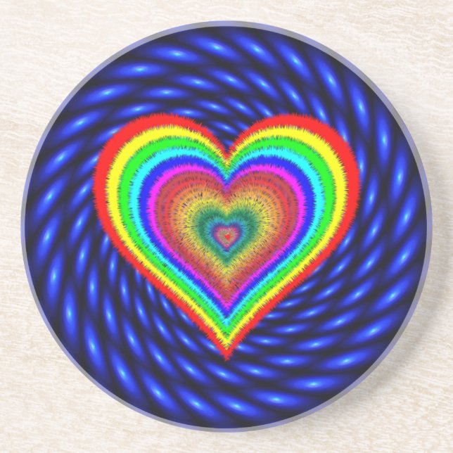 Valentine's Day Rainbow Love Symbol-25543 Coaster (Front)