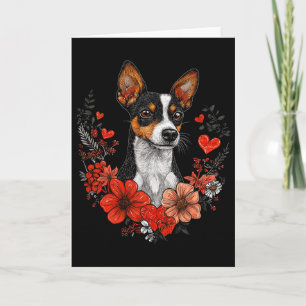 Valentine's Day Rat Terrier Dog Card