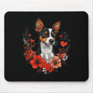 Valentine's Day Rat Terrier Dog Mouse Pad