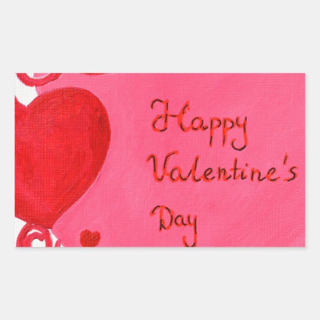 Valentine's Day Rectangular Sticker (Front)