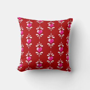 Valentine's day Red And Pink Hearts Pattern Cushion