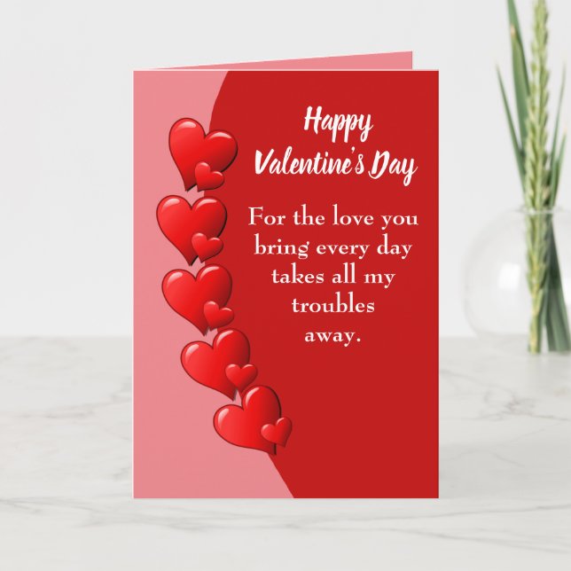 Valentine's Day Red Heart Card (Front)