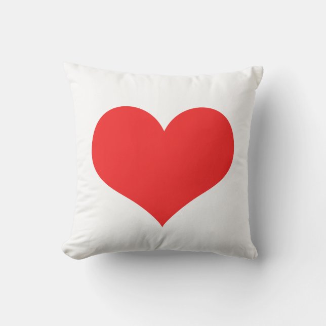 Valentine's Day Red Heart Cute White Custom Gift Cushion (Front)