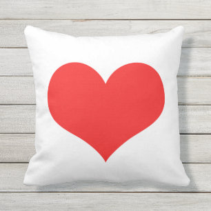 Valentine's Day Red Heart Cute White Custom Gift Cushion