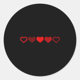 Valentine's Day Red Heart Design For Men, Women &a Classic Round Sticker