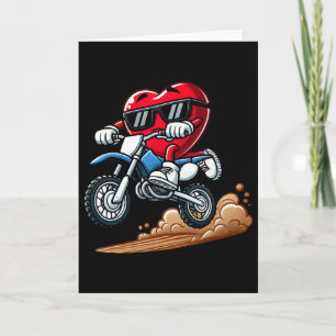 Valentine's Day Red Heart Dirt Bike Toddler Boys F Card