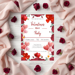 Valentine's Day Red Heart Love Invitation