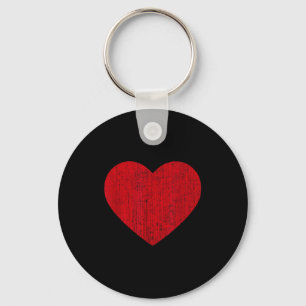 Valentines Day Red Heart Print Vintage Graphic Wom Key Ring