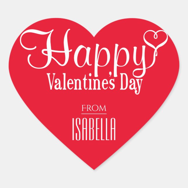 Valentine's Day Red Heart Sticker 1.5"x1.5" (Front)