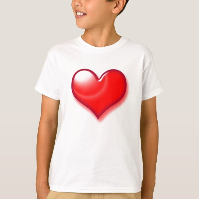 Valentine's Day Red Heart T-Shirt (Front)