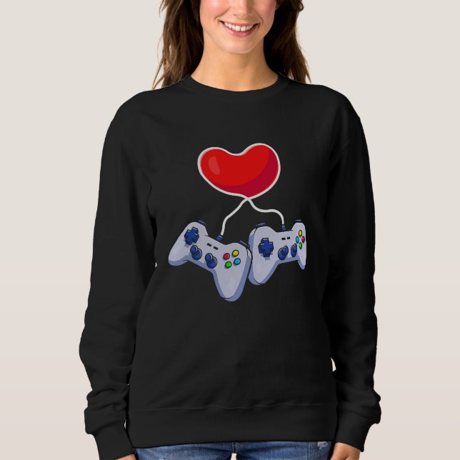 Valentines Day Red Heart Video Game  Love Gamer Bo Sweatshirt (Front)