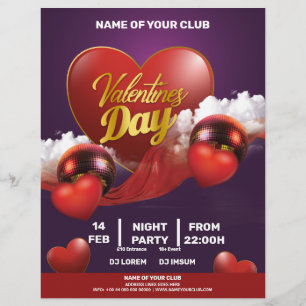 Valentines Day Red Hearts Flyer