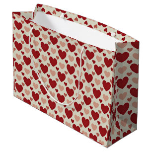 Valentine's Day Red Hearts Pattern Gift Bag