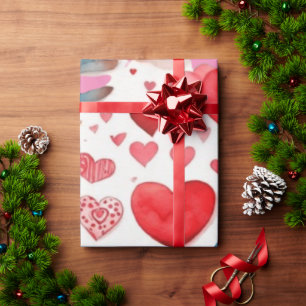Valentine's day red hearts Wrapping Paper