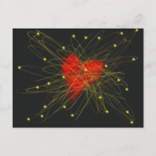 Valentines Day Red Love Heart Abstract Art Postcard