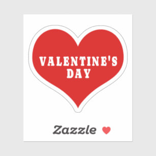VALENTINE'S DAY Red Love Heart Vinyl Sticker