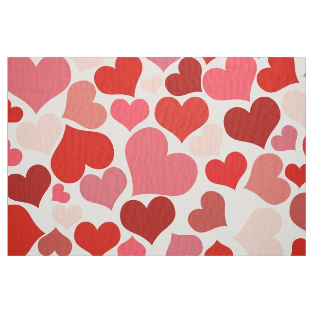 valentines day red pink hearts fabric (Fat Quarter)