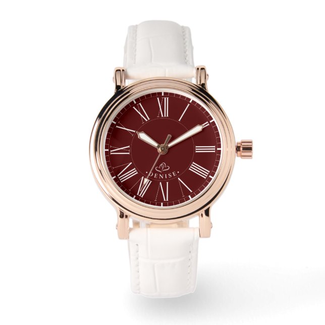Valentine's Day Red Romantic Minimal Modern Chic Watch (Front)