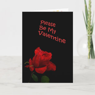Valentine's Day Red Rose Holiday Card