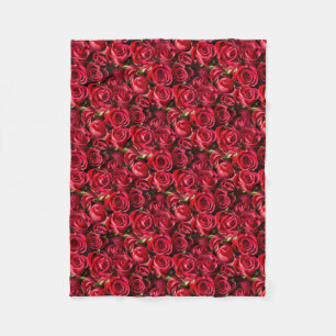 Valentine's Day Red Roses Fleece Blanket