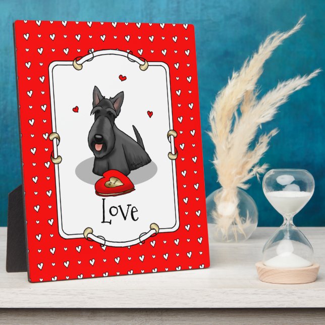 Valentine's Day (red) Scottie Dog (black) Cute Plaque (Side)