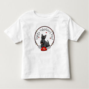 Valentine's Day (red) Scottie Dog (black) Cute Toddler T-Shirt