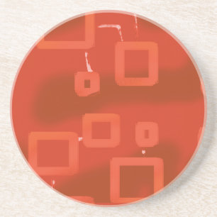 Valentine's Day Red Whimsical Geometric Abstract Coaster