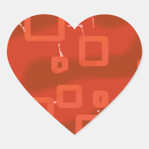 Valentine's Day Red Whimsical Geometric Abstract Heart Sticker