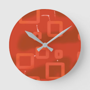 Valentine's Day Red Whimsical Geometric Abstract Round Clock