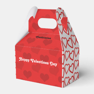Valentines Day Red & White Hearts Favour Box