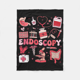 Valentine's Day Retro Endo Crew Nurse Endoscopy Gl Fleece Blanket