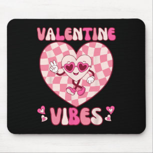 Valentines Day Retro Groovy Valentine Vibes Tees Mouse Pad