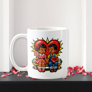 Valentine's Day Retro Pop Art Personalized Coffee Mug
